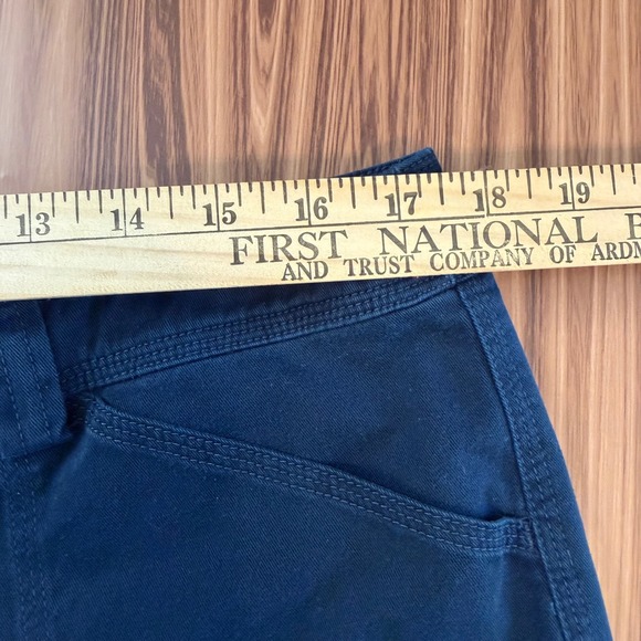 Navy Blue Cropped Wide-Leg Pants Sz 14 French Girl Modern Utility Coastal Chic - Picture 3 of 7